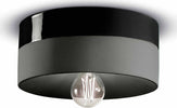 Plafoniera-Media-Vintage-Decò-Pi-Ceramica-Nero-Carbone-1-Luce-E27