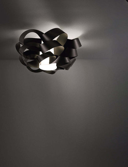 Plafoniera-Moderna-1-Luce-Cloud-D40-In-Polilux-Nero-Made-In-Italy