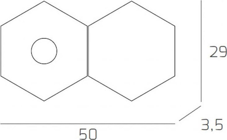 Plafoniera-Moderna-2-Moduli-Hexagon-Metallo-Foglia-Rame-1-Luce-Led-12W