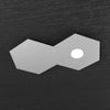 Plafoniera-Moderna-2-Moduli-Hexagon-Metallo-Grigio-1-Luce-Led-12W
