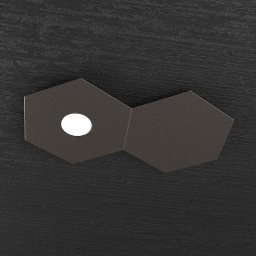 Plafoniera-Moderna-2-Moduli-Hexagon-Metallo-Marrone-1-Luce-Led-12W