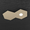Plafoniera-Moderna-2-Moduli-Hexagon-Metallo-Sabbia-1-Luce-Led-12W