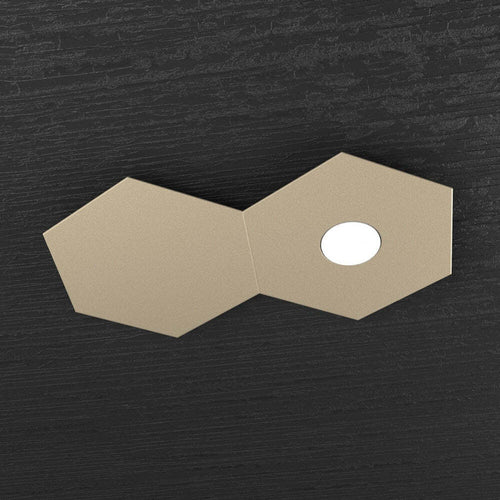 Plafoniera-Moderna-2-Moduli-Hexagon-Metallo-Sabbia-1-Luce-Led-12W