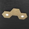 Plafoniera-Moderna-3-Moduli-Hexagon-Metallo-Foglia-Oro-2-Luci-Led-12X2W