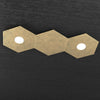 Plafoniera-Moderna-3-Moduli-Hexagon-Metallo-Foglia-Oro-2-Luci-Led-12X2W
