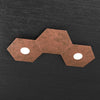 Plafoniera-Moderna-3-Moduli-Hexagon-Metallo-Foglia-Rame-2-Luci-Led-12X2W