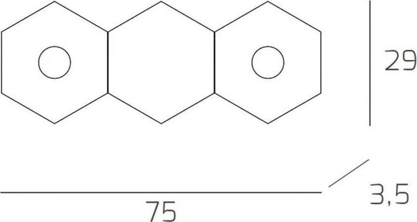 Plafoniera-Moderna-3-Moduli-Hexagon-Metallo-Foglia-Rame-2-Luci-Led-12X2W