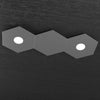 Plafoniera-Moderna-3-Moduli-Hexagon-Metallo-Grigio-Antracite-2-Luci-Led-12X2W