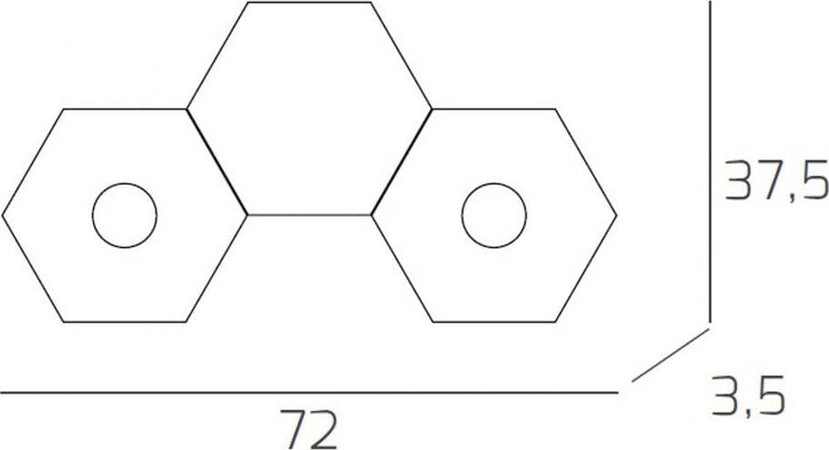 Plafoniera-Moderna-3-Moduli-Hexagon-Metallo-Grigio-Antracite-2-Luci-Led-12X2W
