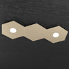 Plafoniera-Moderna-3-Moduli-Hexagon-Metallo-Sabbia-2-Luci-Led-12X2W