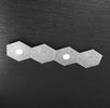 Plafoniera-Moderna-4-Moduli-Hexagon-Metallo-Foglia-Argento-2-Luci-Led-12X2W