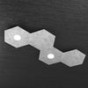 Plafoniera-Moderna-4-Moduli-Hexagon-Metallo-Foglia-Argento-2-Luci-Led-12X2W