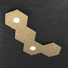 Plafoniera-Moderna-4-Moduli-Hexagon-Metallo-Foglia-Oro-2-Luci-Led-12X2W
