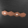 Plafoniera-Moderna-4-Moduli-Hexagon-Metallo-Foglia-Rame-2-Luci-Led-12X2W