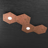Plafoniera-Moderna-4-Moduli-Hexagon-Metallo-Foglia-Rame-2-Luci-Led-12X2W