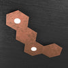 Plafoniera-Moderna-4-Moduli-Hexagon-Metallo-Foglia-Rame-2-Luci-Led-12X2W