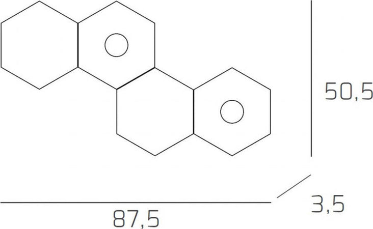 Plafoniera-Moderna-4-Moduli-Hexagon-Metallo-Foglia-Rame-2-Luci-Led-12X2W