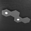 Plafoniera-Moderna-4-Moduli-Hexagon-Metallo-Grigio-Antracite-2-Luci-Led-12X2W