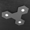 Plafoniera-Moderna-4-Moduli-Hexagon-Metallo-Grigio-Antracite-3-Luci-Led-12X3W
