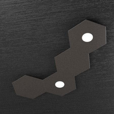 Plafoniera-Moderna-4-Moduli-Hexagon-Metallo-Marrone-2-Luci-Led-12X2W