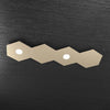 Plafoniera-Moderna-4-Moduli-Hexagon-Metallo-Sabbia-2-Luci-Led-12X2W