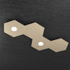 Plafoniera-Moderna-4-Moduli-Hexagon-Metallo-Sabbia-2-Luci-Led-12X2W