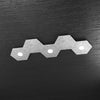 Plafoniera-Moderna-5-Moduli-Hexagon-Metallo-Foglia-Argento-3-Luci-Led-12X3W