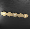 Plafoniera-Moderna-5-Moduli-Hexagon-Metallo-Foglia-Oro-3-Luci-Led-12X3W