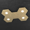 Plafoniera-Moderna-5-Moduli-Hexagon-Metallo-Foglia-Oro-4-Luci-Led-12X4W
