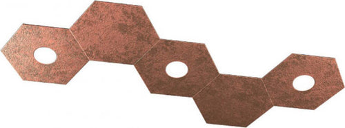Plafoniera-Moderna-5-Moduli-Hexagon-Metallo-Foglia-Rame-3-Luci-Led-12X3W