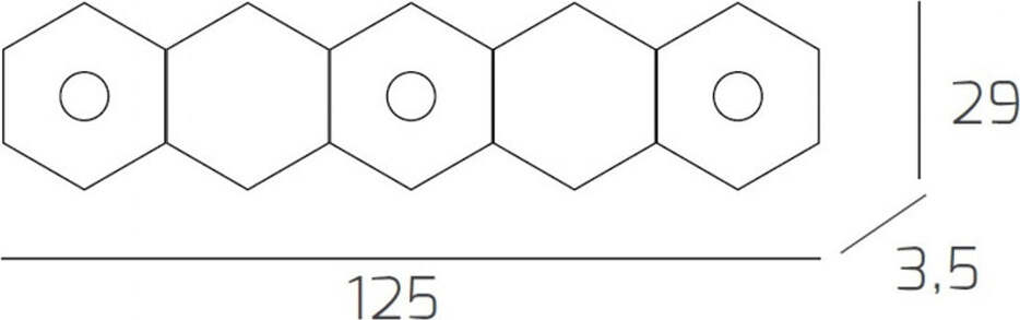 Plafoniera-Moderna-5-Moduli-Hexagon-Metallo-Foglia-Rame-3-Luci-Led-12X3W