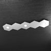 Plafoniera-Moderna-5-Moduli-Hexagon-Metallo-Grigio-3-Luci-Led-12X3W