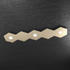Plafoniera-Moderna-5-Moduli-Hexagon-Metallo-Sabbia-3-Luci-Led-12X3W