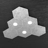 Plafoniera-Moderna-6-Moduli-Hexagon-Metallo-Foglia-Argento-3-Luci-Led-12X3W
