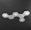 Plafoniera-Moderna-6-Moduli-Hexagon-Metallo-Foglia-Argento-4-Luci-Led-12X4W