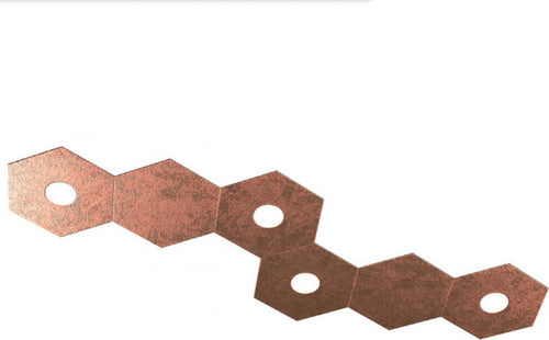 Plafoniera-Moderna-6-Moduli-Hexagon-Metallo-Foglia-Rame-4-Luci-Led-12X4W