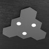 Plafoniera-Moderna-6-Moduli-Hexagon-Metallo-Grigio-Antracite-3-Luci-Led-12X3W
