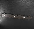 Plafoniera-Moderna-6-Moduli-Hexagon-Metallo-Marrone-3-Luci-Led-12X3W