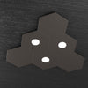 Plafoniera-Moderna-6-Moduli-Hexagon-Metallo-Marrone-3-Luci-Led-12X3W