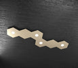Plafoniera-Moderna-6-Moduli-Hexagon-Metallo-Sabbia-4-Luci-Led-12X4W