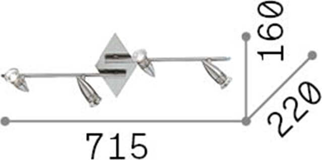 Plafoniera-Moderna-Alfa-Metallo-Cromo-4-Luci-Gu10-7W-3000K-Luce-Calda