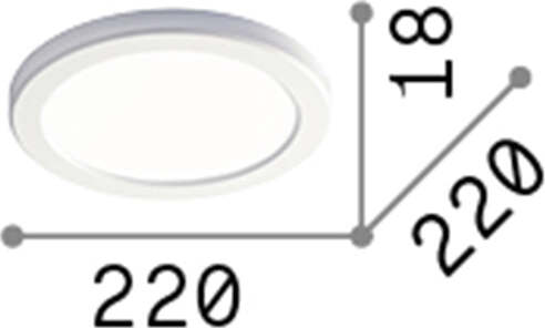 Plafoniera-Moderna-Aura-Materie-Plastiche-Bianco-Led-20W-3000K-D22Cm