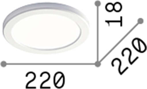 Plafoniera-Moderna-Aura-Materie-Plastiche-Bianco-Led-20W-4000K-D22Cm