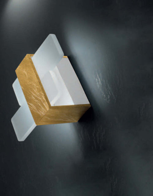 Plafoniera-Moderna-Bunny-Metallo-Foglia-Oro-Led-12W