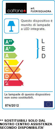 Plafoniera-moderna-Cattaneo-illuminazione-FUORISQUADRA-764-35PA-22.5W-LED-lampada-soffitto-dimmerabile-metallo-1900LM-3000°K