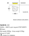 Plafoniera-moderna-Cattaneo-illuminazione-FUORISQUADRA-764-50PA-36W-LED-lampada-soffitto-dimmerabile-metallo-3040LM-3000°K-IP20