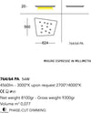 Plafoniera-moderna-Cattaneo-illuminazione-FUORISQUADRA-764-64PA-54W-LED-lampada-soffitto-dimmerabile-metallo-4560LM-3000°K-IP20