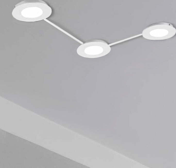 Plafonnier LED Moderne Rectangulaire – Métal Blanc – 3 Lumières – Small