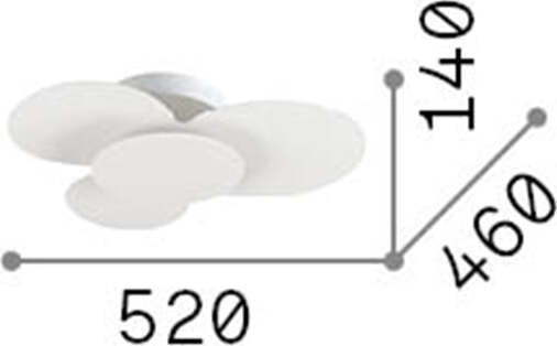Plafoniera-Moderna-Cloud-Metallo-Bianco-Led-33W-3000K-Luce-Calda