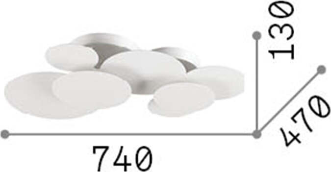 Plafoniera-Moderna-Cloud-Metallo-Bianco-Led-46W-3000K-Luce-Calda